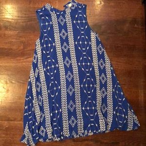Blue w/ geo print dress
